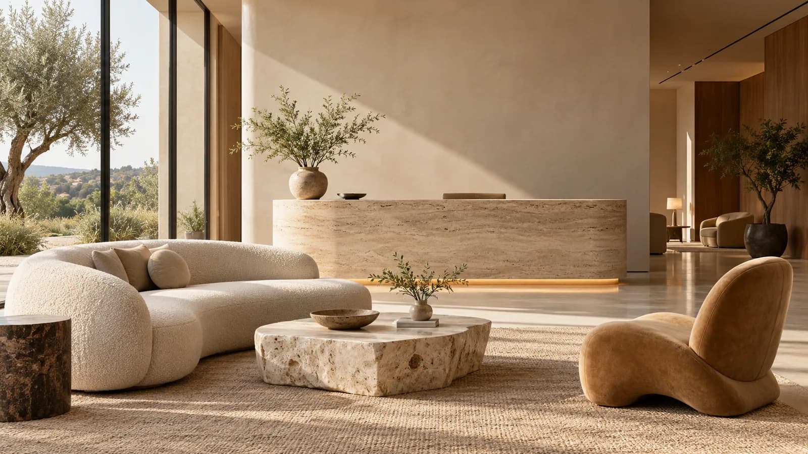Illustrative furniture showroom reception