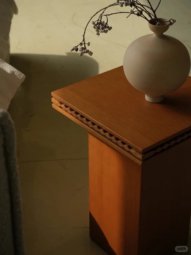 Wood Side Table shown in DIO SPACE archive image 1