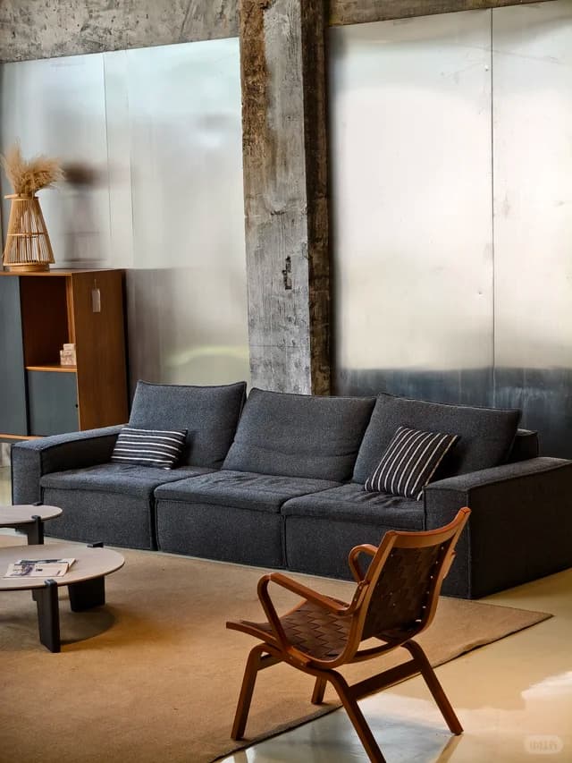 Charcoal Bouclé Sofa shown in DIO SPACE archive image 1