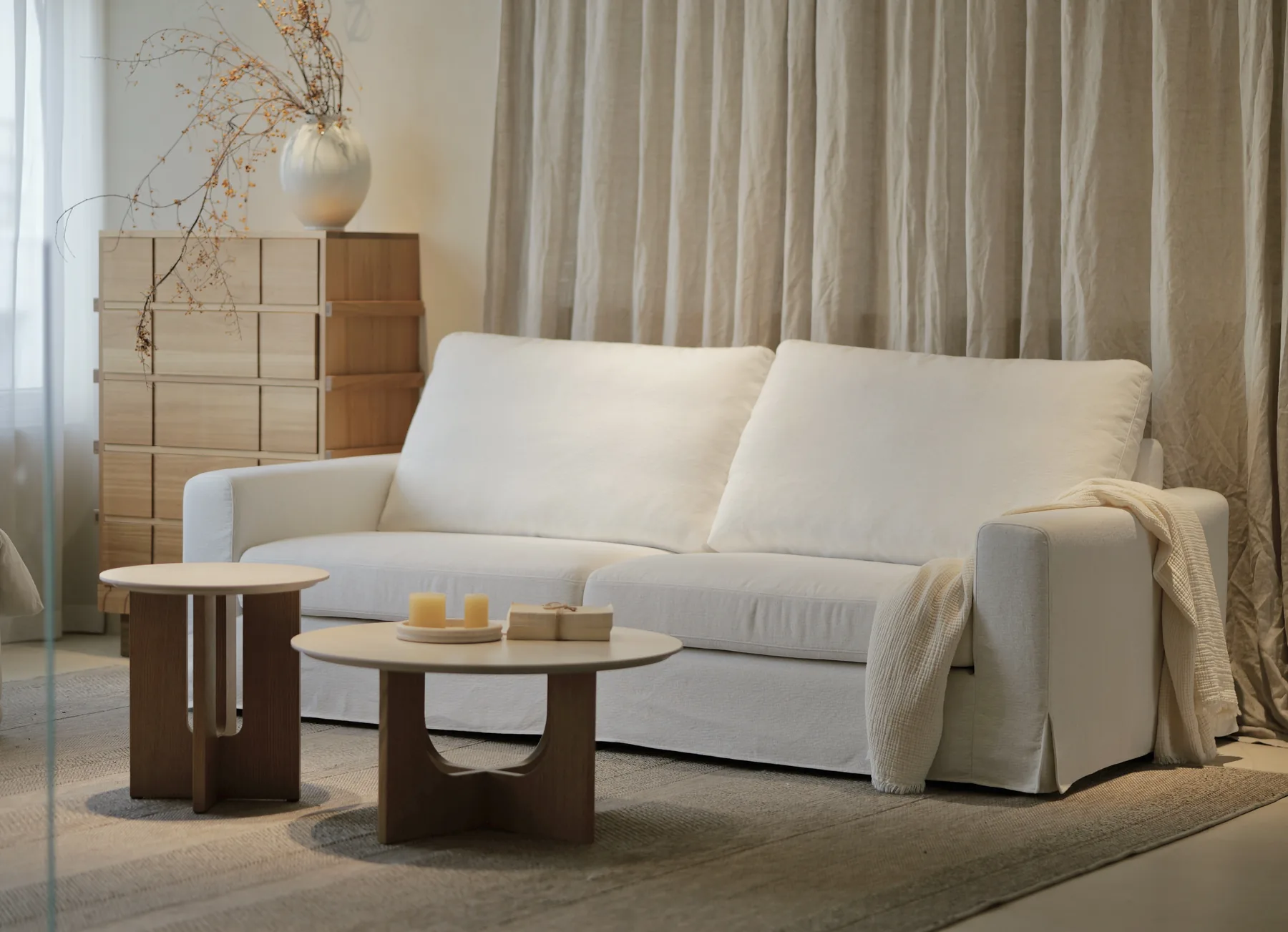 Floating Island sofa in a warm showroom setting